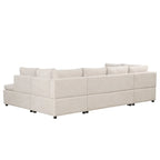 117.3 Divano componibile oversize a U, divano-letto estraibile con due cuscini decorativi per soggiorno, beige