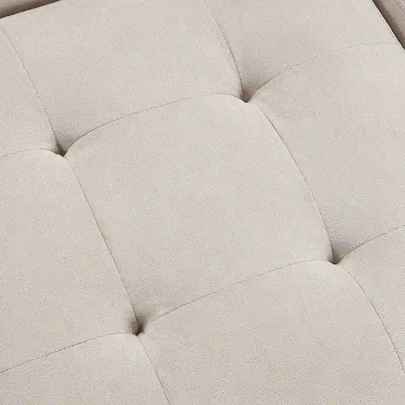 117.3 Divano componibile oversize a U, divano-letto estraibile con due cuscini decorativi per soggiorno, beige