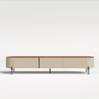 86.6 Mobile TV in pelle, Porta TV moderno con 3 cassetti