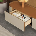 86.6 Mobile TV in pelle, Porta TV moderno con 3 cassetti