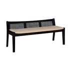 Panca in Rattan Intrecciato a Basso Profilo con Cornice - 52,5 - Nera