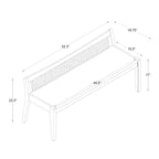 Panca in Rattan Intrecciato a Basso Profilo con Cornice - 52,5 - Nera