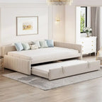 Lettino Imbottito con Letto Estraibile a Scomparsa Matrimoniale, Struttura Divano Letto Matrimoniale con Schienale a L e Design a Righe
