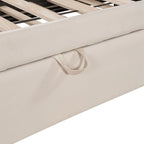 Lettino Imbottito con Letto Estraibile a Scomparsa Matrimoniale, Struttura Divano Letto Matrimoniale con Schienale a L e Design a Righe