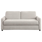 Divano Letto in Tessuto Beige con Materasso Estraibile Queen Size in Memory Foam, 188 cm