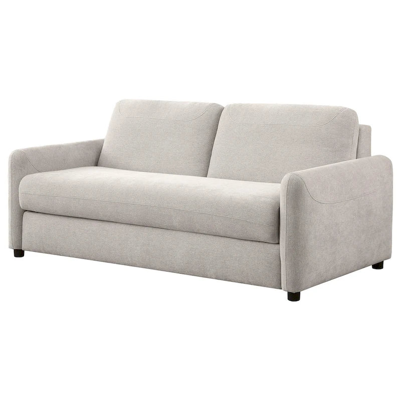 Divano Letto in Tessuto Beige con Materasso Estraibile Queen Size in Memory Foam, 188 cm