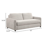 Divano Letto in Tessuto Beige con Materasso Estraibile Queen Size in Memory Foam, 188 cm
