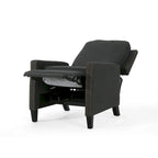 Poltrona reclinabile a spinta tradizionale in tessuto con borchie decorative e rivestimento felpato