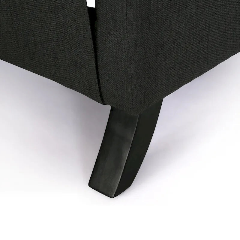 Poltrona reclinabile a spinta tradizionale in tessuto con borchie decorative e rivestimento felpato
