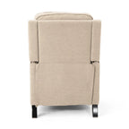 Poltrona reclinabile a spinta tradizionale in tessuto con borchie decorative e rivestimento felpato