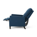 Poltrona reclinabile a spinta tradizionale in tessuto con borchie decorative e rivestimento felpato