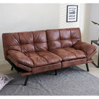 Divano Letto Futon, Divano Letto Convertibile in Ecopelle per Spazi Piccoli e Compatti, Dormitorio, Salotto