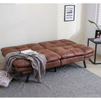 Divano Letto Futon, Divano Letto Convertibile in Ecopelle per Spazi Piccoli e Compatti, Dormitorio, Salotto