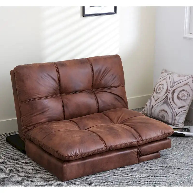 Divano Letto Futon, Divano Letto Convertibile in Ecopelle per Spazi Piccoli e Compatti, Dormitorio, Salotto