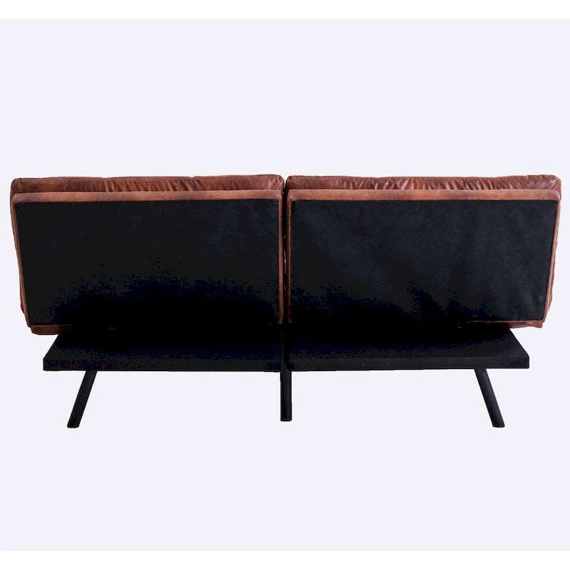 Divano Letto Futon, Divano Letto Convertibile in Ecopelle per Spazi Piccoli e Compatti, Dormitorio, Salotto