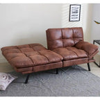 Divano Letto Futon, Divano Letto Convertibile in Ecopelle per Spazi Piccoli e Compatti, Dormitorio, Salotto