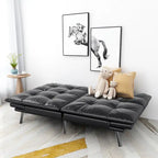 Divano Letto Futon, Divano Letto Convertibile in Ecopelle per Spazi Piccoli e Compatti, Dormitorio, Salotto