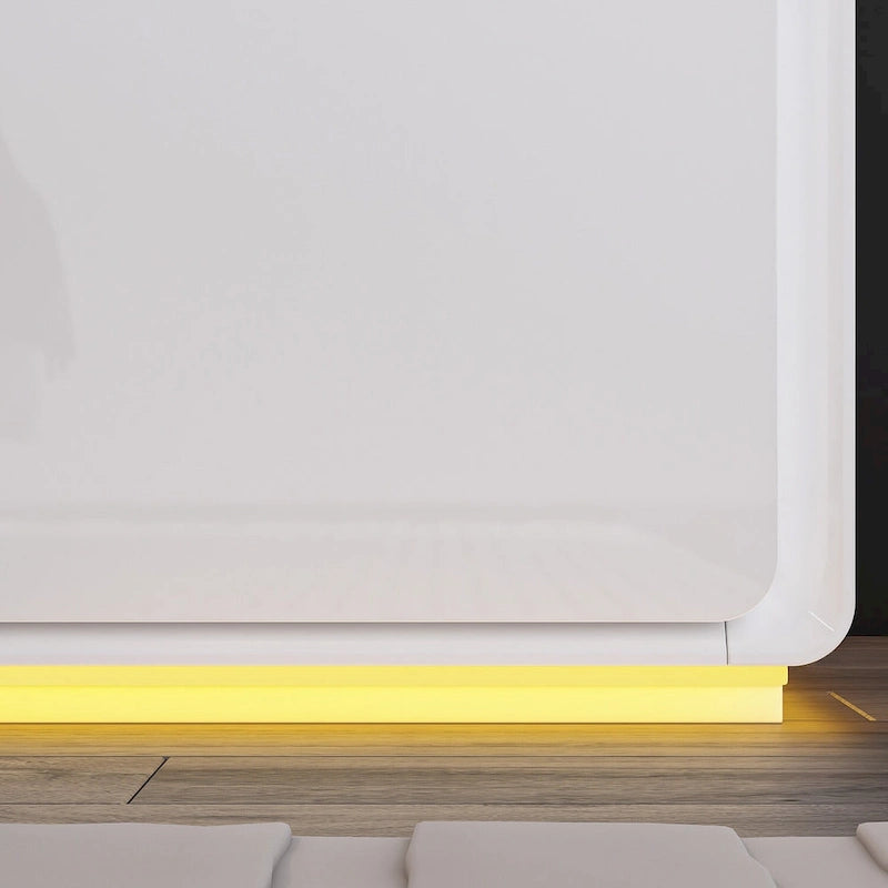 Comodino a LED Moderno Tavolino da Salotto Lucido Comodino Tavolino da Notte