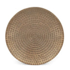 Tavolino da salotto artigianale Boho a tamburo in alluminio, 38 cm L x 38 cm P x 44,5 cm H