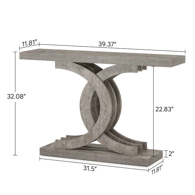 Consolle, Tavolo da ingresso con gambe geometriche, Tavolo da divano - 11,81P x 39,37L x 31,49A