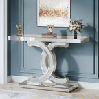 Consolle, Tavolo da ingresso con gambe geometriche, Tavolo da divano - 11,81P x 39,37L x 31,49A