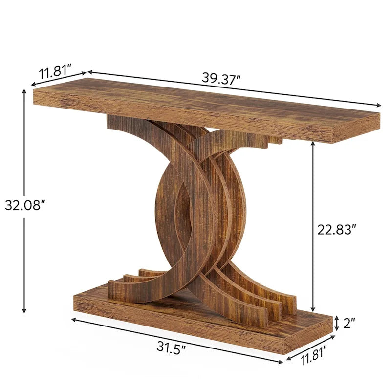 Consolle, Tavolo da ingresso con gambe geometriche, Tavolo da divano - 11,81P x 39,37L x 31,49A