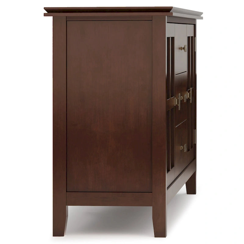 Madia/Credenza Contemporanea in Legno Massello da 60 Pollici, Marrone Rossiccio
