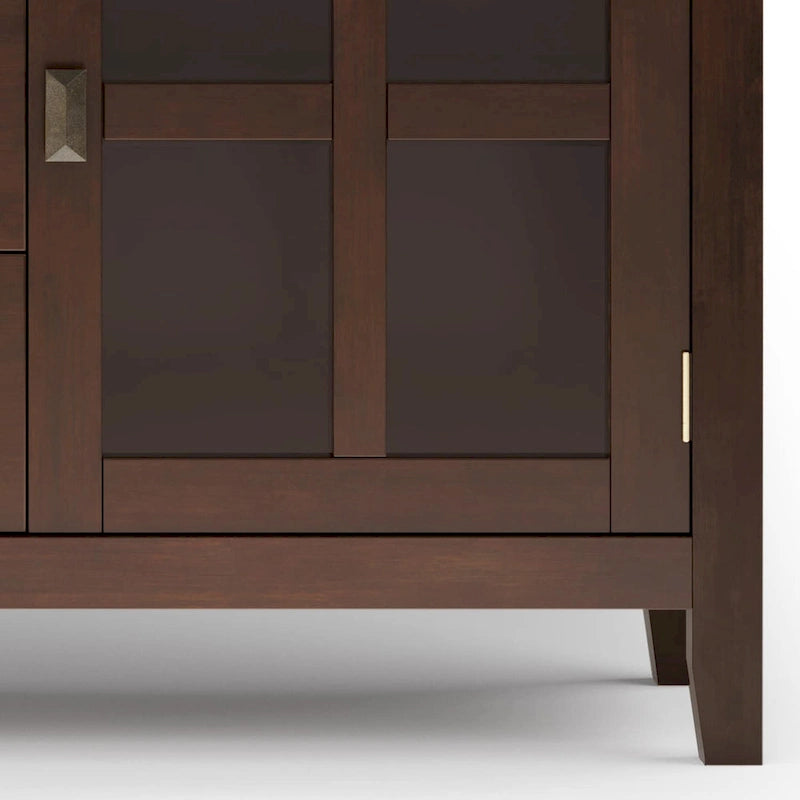 Madia/Credenza Contemporanea in Legno Massello da 60 Pollici, Marrone Rossiccio