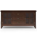 Madia/Credenza Contemporanea in Legno Massello da 60 Pollici, Marrone Rossiccio