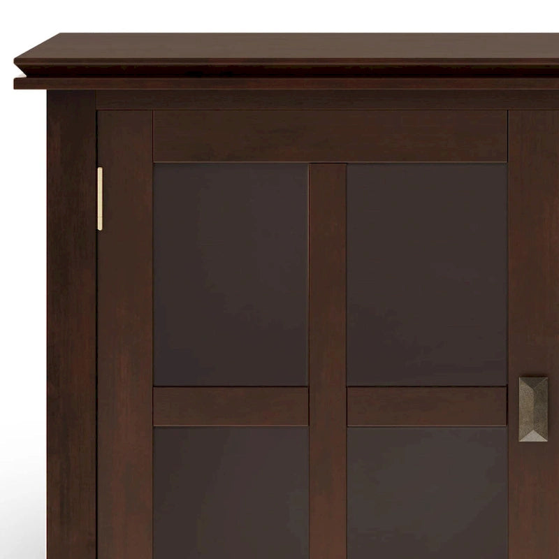 Madia/Credenza Contemporanea in Legno Massello da 60 Pollici, Marrone Rossiccio
