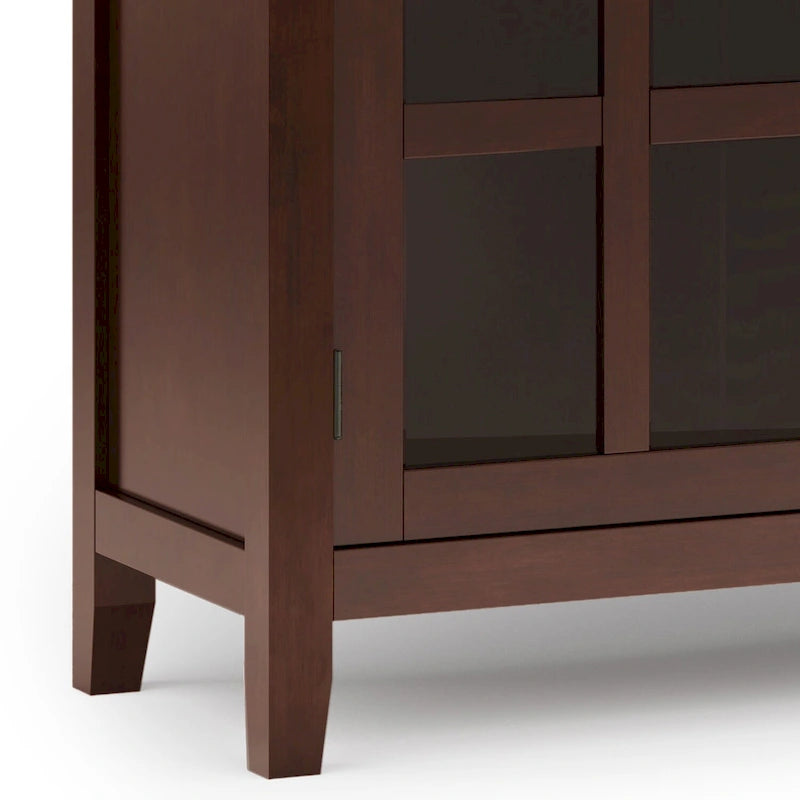 Madia/Credenza Contemporanea in Legno Massello da 60 Pollici, Marrone Rossiccio