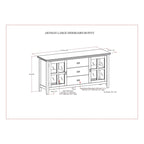 Madia/Credenza Contemporanea in Legno Massello da 60 Pollici, Marrone Rossiccio