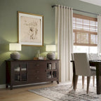 Madia/Credenza Contemporanea in Legno Massello da 60 Pollici, Marrone Rossiccio