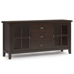 Madia/Credenza Contemporanea in Legno Massello da 60 Pollici, Marrone Rossiccio