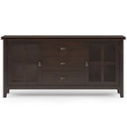 Madia/Credenza Contemporanea in Legno Massello da 60 Pollici, Marrone Rossiccio