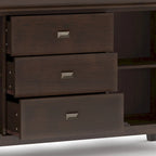 Madia/Credenza Contemporanea in Legno Massello da 60 Pollici, Marrone Rossiccio