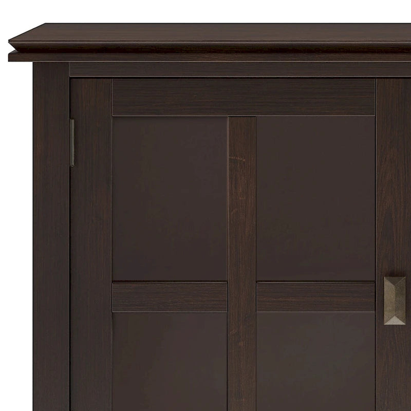 Madia/Credenza Contemporanea in Legno Massello da 60 Pollici, Marrone Rossiccio