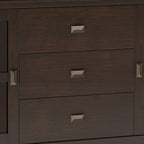 Madia/Credenza Contemporanea in Legno Massello da 60 Pollici, Marrone Rossiccio