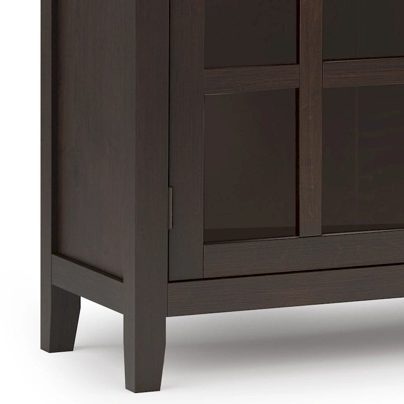 Madia/Credenza Contemporanea in Legno Massello da 60 Pollici, Marrone Rossiccio