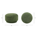 Poggiapiedi Pouf Tondo 38 cm a Forma di Fungo in Finto Sherpa, Tessuto Bouclé
