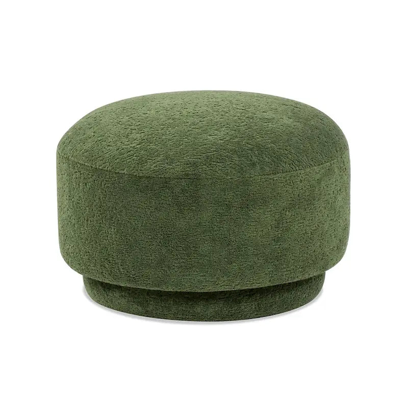 Poggiapiedi Pouf Tondo 38 cm a Forma di Fungo in Finto Sherpa, Tessuto Bouclé