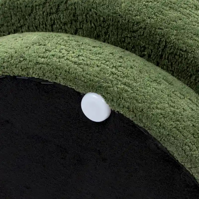 Poggiapiedi Pouf Tondo 38 cm a Forma di Fungo in Finto Sherpa, Tessuto Bouclé