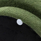 Poggiapiedi Pouf Tondo 38 cm a Forma di Fungo in Finto Sherpa, Tessuto Bouclé