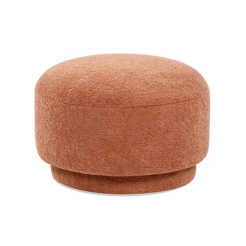 Poggiapiedi Pouf Tondo 38 cm a Forma di Fungo in Finto Sherpa, Tessuto Bouclé