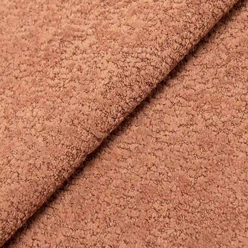 Poggiapiedi Pouf Tondo 38 cm a Forma di Fungo in Finto Sherpa, Tessuto Bouclé