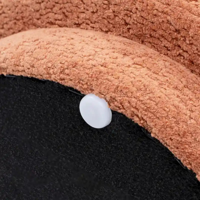 Poggiapiedi Pouf Tondo 38 cm a Forma di Fungo in Finto Sherpa, Tessuto Bouclé