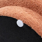 Poggiapiedi Pouf Tondo 38 cm a Forma di Fungo in Finto Sherpa, Tessuto Bouclé