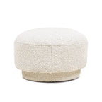 Poggiapiedi Pouf Tondo 38 cm a Forma di Fungo in Finto Sherpa, Tessuto Bouclé
