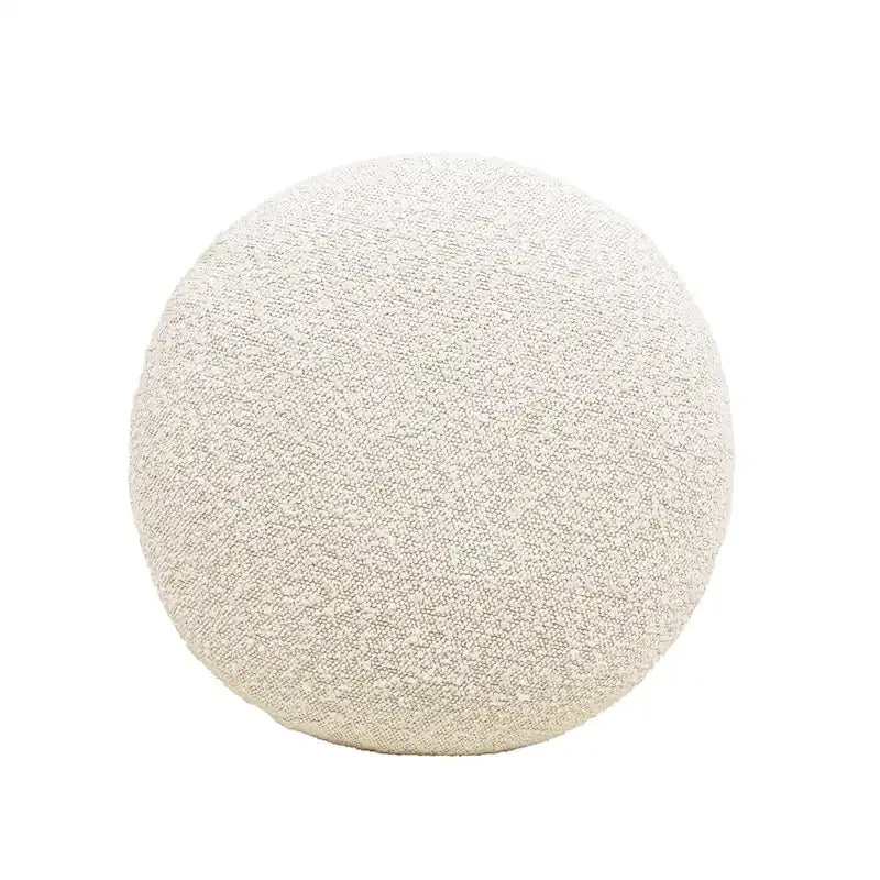 Poggiapiedi Pouf Tondo 38 cm a Forma di Fungo in Finto Sherpa, Tessuto Bouclé