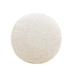 Poggiapiedi Pouf Tondo 38 cm a Forma di Fungo in Finto Sherpa, Tessuto Bouclé